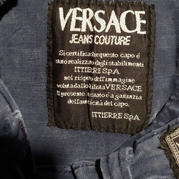 Versace Jeans Couture Navy Stretch Zip Skinny Pants S0 - Picture 9 of 9